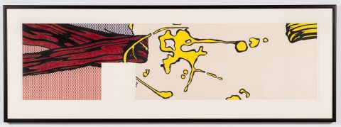 detail of Brushstrokes, 1969, Felt pen, coloured pencil, graphite, and acrylic on paper, 3 elements.