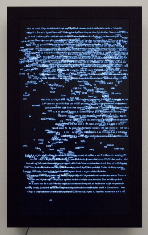 1911, 2006, Charles Sandison, Projection de données informatiques sur écran plat, 3/5.