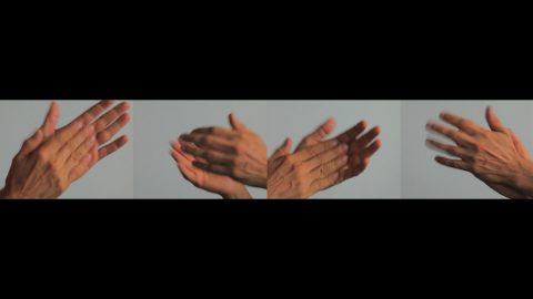 arrêt sur image de Unwriting, 2010, Nelson Henricks, 4 vidéogrammes couleur, projection à 4 canaux, 12 min, son, 1/5.